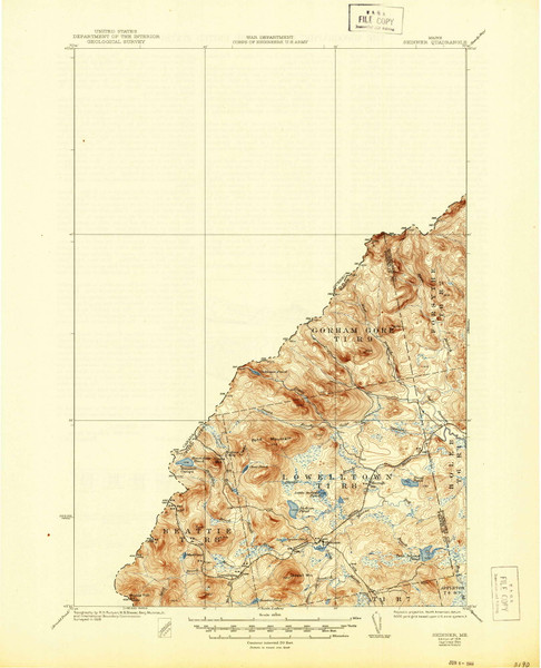 Skinner, Maine 1931 (1944) USGS Old Topo Map Reprint 15x15 ME Quad 460873 Skinner, Maine 1931 (1944) USGS Old Topo Map Reprint 15x15 ME Quad 460873