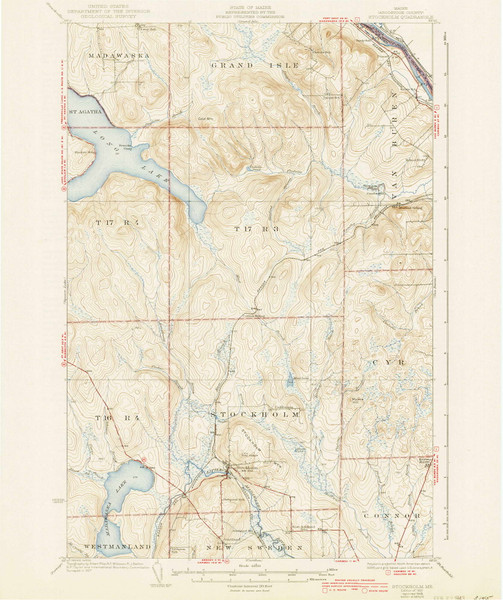 Stockholm, Maine 1931 (1943) USGS Old Topo Map Reprint 15x15 ME Quad 460933