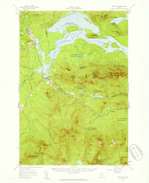 Stratton, Maine 1956 (1959) USGS Old Topo Map Reprint 15x15 ME Quad 460937 Stratton, Maine 1956 (1959) USGS Old Topo Map Reprint 15x15 ME Quad 460937