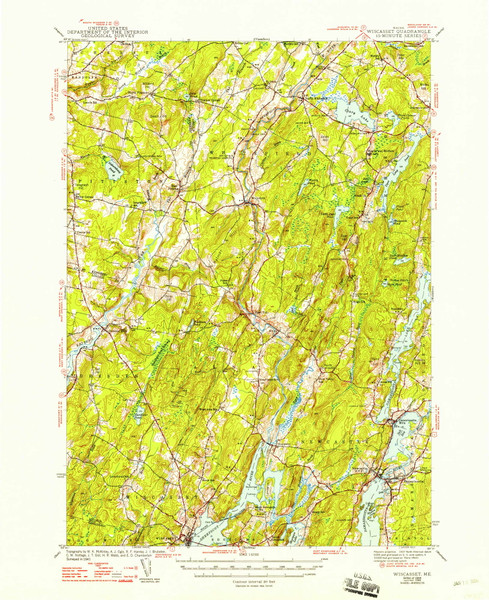Wiscasset, Maine 1944 (1948) USGS Old Topo Map Reprint 15x15 ME Quad 461036
