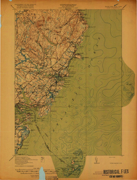 York, Maine 1920 (1920) USGS Old Topo Map Reprint 15x15 ME Quad 807743 York, Maine 1920 (1920) USGS Old Topo Map Reprint 15x15 ME Quad 807743
