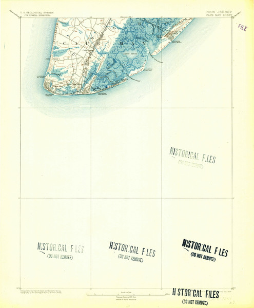 Cape May, New Jersey 1893 (1904) USGS Old Topo Map 15x15 NJ Quad