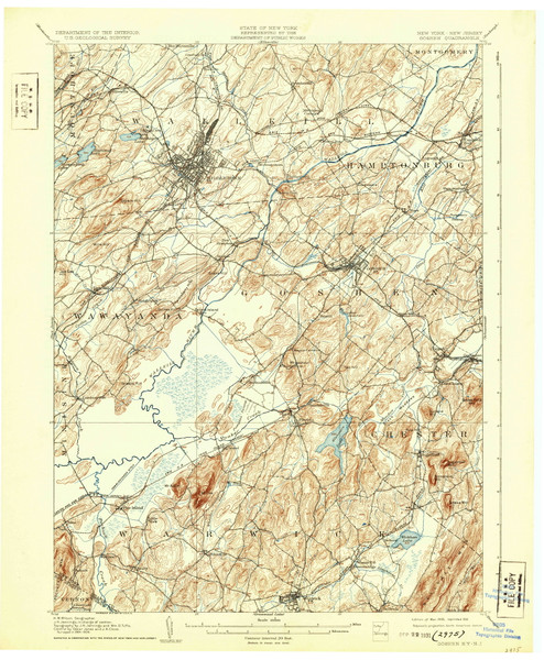 Goshen, New Jersey 1908 (1931) USGS Old Topo Map 15x15 NJ Quad Goshen, New Jersey 1908 (1931) USGS Old Topo Map 15x15 NJ Quad
