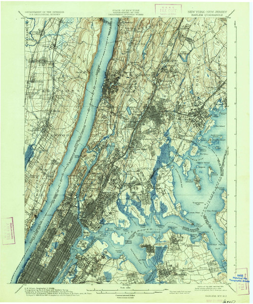 Harlem, New Jersey 1900 (1934) USGS Old Topo Map 15x15 NJ Quad Harlem, New Jersey 1900 (1934) USGS Old Topo Map 15x15 NJ Quad