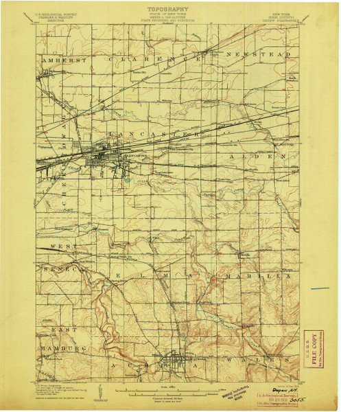 Depew, NY 1905 (1905) USGS Old Topo Map 15x15 NY Quad