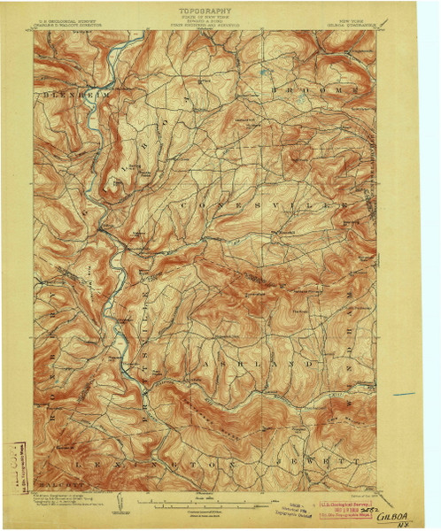 Gilboa, NY 1903 (1903) USGS Old Topo Map 15x15 NY Quad