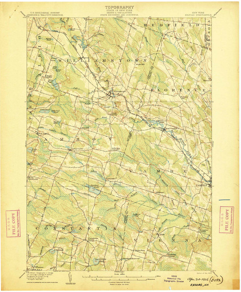 Kasoag, NY 1906 (1906) USGS Old Topo Map 15x15 NY Quad