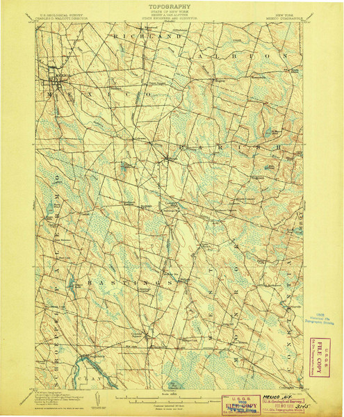 Mexico, NY 1905 (1905) USGS Old Topo Map 15x15 NY Quad