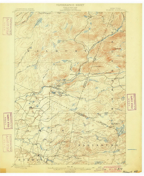 Wilmurt, NY 1900 (1900) USGS Old Topo Map 15x15 NY Quad