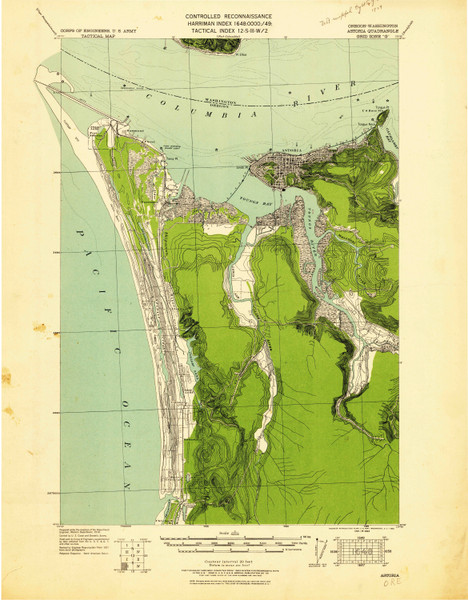 Astoria, Oregon 1919 (1928) USGS Old Topo Map 15x15 OR Quad