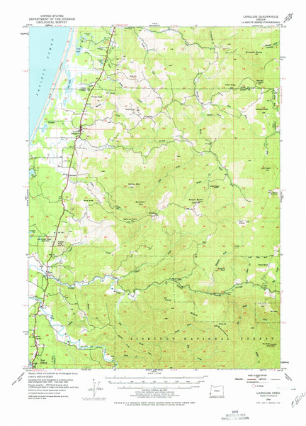 Langlois, Oregon 1954 (1978) USGS Old Topo Map 15x15 OR Quad