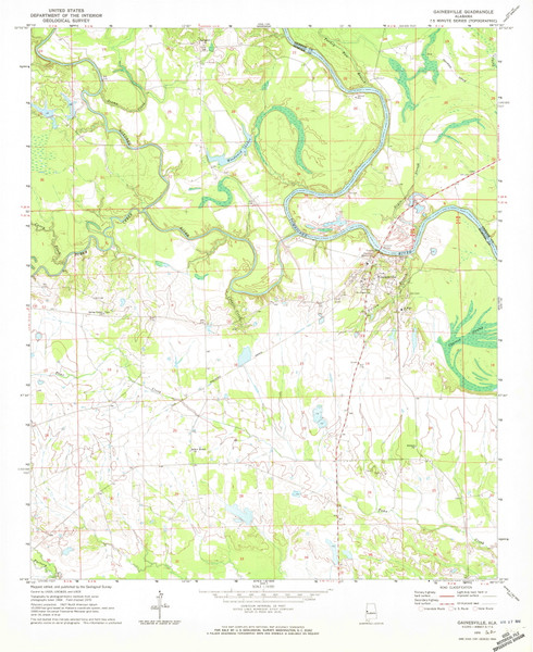 Gainesville, Alabama 1970 (1972) USGS Old Topo Map Reprint 7x7 AL Quad 303926