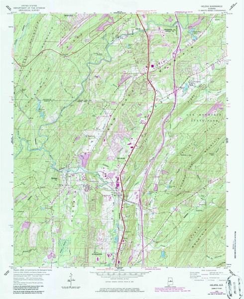 Helena, Alabama 1959 (1986) USGS Old Topo Map Reprint 7x7 AL Quad 304137