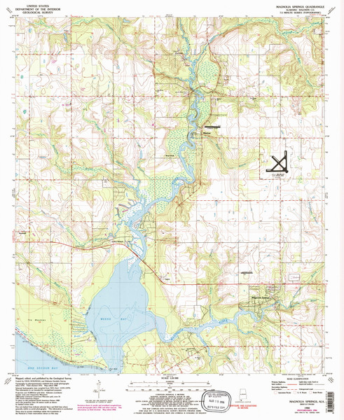 Magnolia Springs, Alabama 1980 (1986) USGS Old Topo Map Reprint 7x7 AL Quad 304468