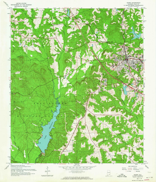 Ozark, Alabama 1960 (1964) USGS Old Topo Map Reprint 7x7 AL Quad 304767 Ozark, Alabama 1960 (1964) USGS Old Topo Map Reprint 7x7 AL Quad 304767