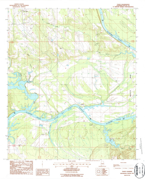 Tasso, Alabama 1987 (1987) USGS Old Topo Map Reprint 7x7 AL Quad 305182 Tasso, Alabama 1987 (1987) USGS Old Topo Map Reprint 7x7 AL Quad 305182