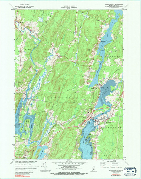 Damariscotta, Maine 1970 (1989) USGS Old Topo Map Reprint 7x7 ME Quad 807872