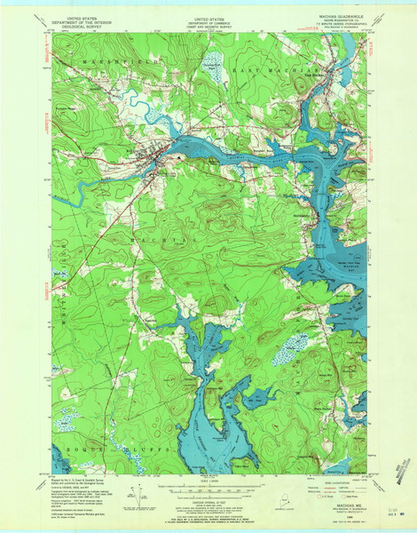 Machias, Maine 1949 (1971) USGS Old Topo Map Reprint 7x7 ME Quad 806872