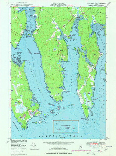 Petit Manan Point, Maine 1948 (1978) USGS Old Topo Map Reprint 7x7 ME Quad 807025