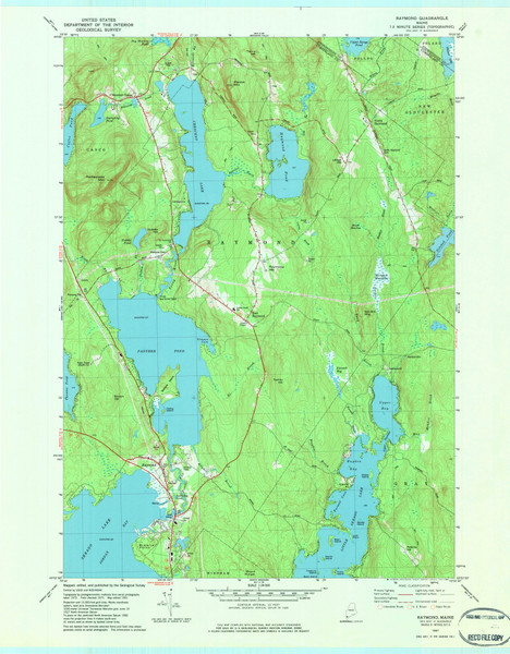 Raymond, Maine 1981 (1984) USGS Old Topo Map Reprint 7x7 ME Quad 807088