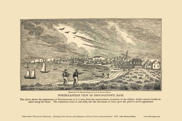 Provincetown, Massachusetts 1839 - John Warner Barber Landscape View Reprint