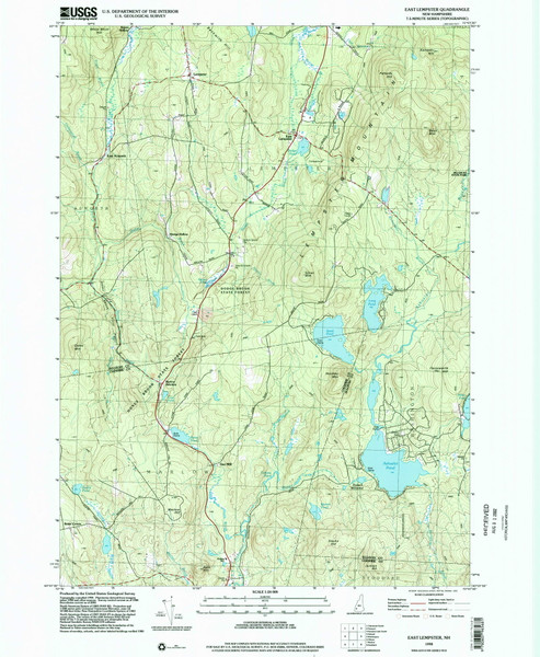 East Lempster, New Hampshire 1998 (2002) USGS Old Topo Map Reprint 7x7 NH Quad 329547
