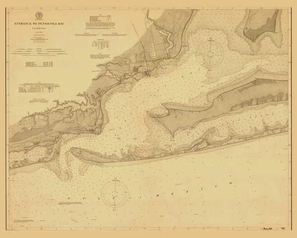 Pensacola Bay 1900 - Old Map Nautical Chart AC Harbors 490 - Florida (Gulf Coast) Pensacola Bay 1900 - Old Map Nautical Chart AC Harbors 490 - Florida (Gulf Coast)
