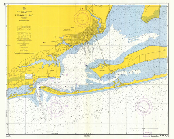 Pensacola Bay 1959 - Old Map Nautical Chart AC Harbors 490 - Florida (Gulf Coast) Pensacola Bay 1959 - Old Map Nautical Chart AC Harbors 490 - Florida (Gulf Coast)