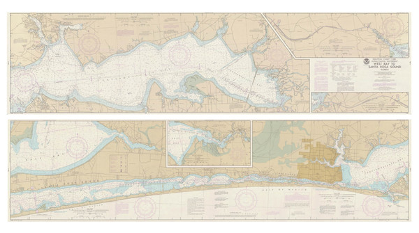 West Bay to Santa Rosa Sound 1985 - Old Map Nautical Chart AC Harbors 11385 - Florida (Gulf Coast)