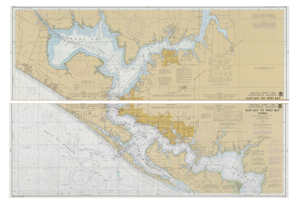 East Bay to West Bay 1983 - Old Map Nautical Chart AC Harbors 11390 - Florida (Gulf Coast)