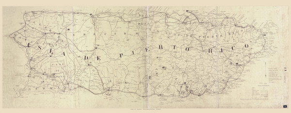 Puerto Rico 1898 Army - Old State Map Reprint