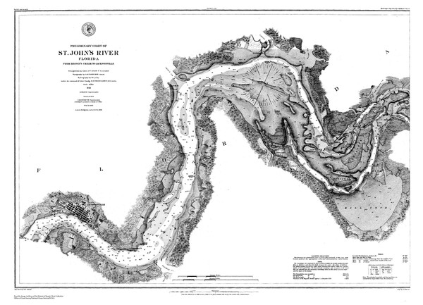 St Johns River - Browns Creek to Jacksonville 1856B - Old Map Nautical Chart AC Harbors 455 - Florida (East Coast)