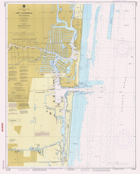 Fort Lauderdale and Port Everglades 1987 - Old Map Nautical Chart AC Harbors 546-11470 - Florida (East Coast)