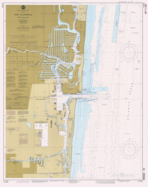 Fort Lauderdale and Port Everglades 1994 - Old Map Nautical Chart AC Harbors 546-11470 - Florida (East Coast)