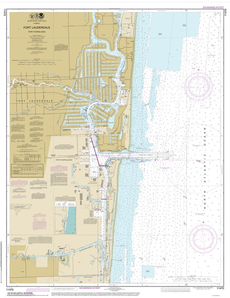 Fort Lauderdale and Port Everglades 2014 - Old Map Nautical Chart AC Harbors 546-11470 - Florida (East Coast)