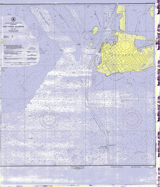 Key West Harbor 1952B - Old Map Nautical Chart AC Harbors 576-11447 - Florida (East Coast)