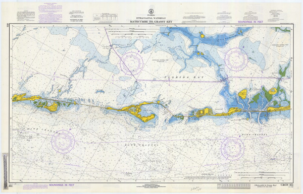 Matecumbe Key to Grassy Key 1973 - Old Map Nautical Chart AC Harbors 851-11449 - Florida (East Coast)