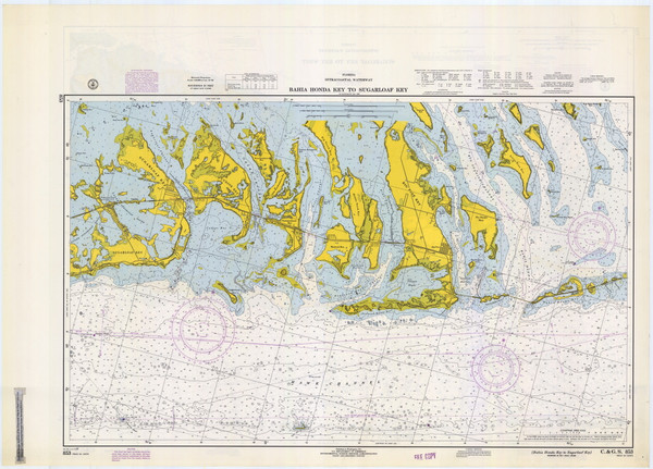 Bahia Honda Key to Sugarloaf Key 1967 - Old Map Nautical Chart AC Harbors 853-11445 - Florida (East Coast)