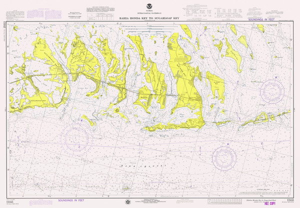 Bahia Honda Key to Sugarloaf Key 1974 - Old Map Nautical Chart AC Harbors 853-11445 - Florida (East Coast)