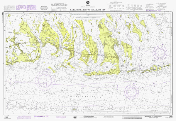 Bahia Honda Key to Sugarloaf Key 1975 - Old Map Nautical Chart AC Harbors 853-11445 - Florida (East Coast)