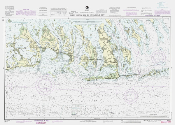 Bahia Honda Key to Sugarloaf Key 1990 - Old Map Nautical Chart AC Harbors 853-11445 - Florida (East Coast)