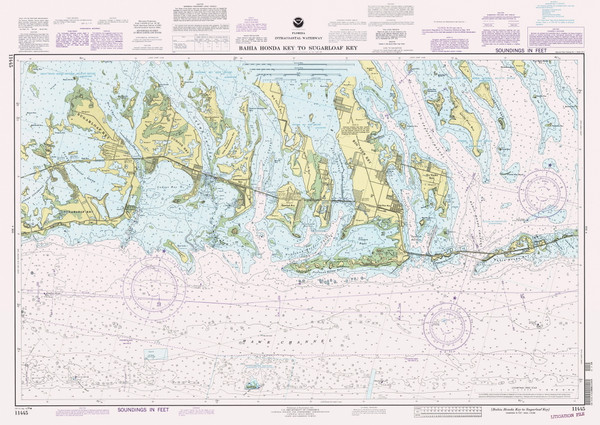 Bahia Honda Key to Sugarloaf Key 1994 - Old Map Nautical Chart AC Harbors 853-11445 - Florida (East Coast)