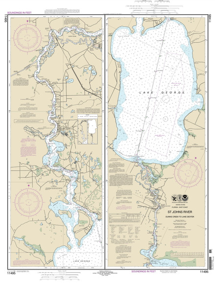 St Johns River - Dunns Creek to Lake Dexter 2013 - Old Map Nautical Chart AC Harbors 11495 - Florida (East Coast)