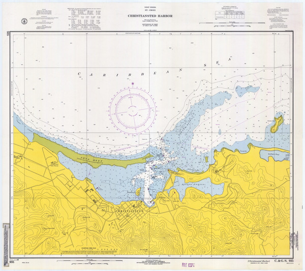 Christiansted Harbor 1968 - Old Map Nautical Chart AC Harbors 935 - Puerto Rico & Virgin Islands