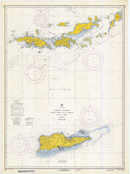 Virgin Gorda to St Thomas and St Croix 1968 - Old Map Nautical Chart AC Harbors 905 - Puerto Rico & Virgin Islands Virgin Gorda to St Thomas and St Croix 1968 - Old Map Nautical Chart AC Harbors 905 - Puerto Rico & Virgin Islands