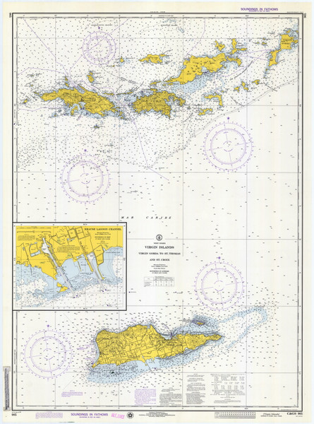 Virgin Gorda to St Thomas and St Croix 1974 - Old Map Nautical Chart AC Harbors 905 - Puerto Rico & Virgin Islands Virgin Gorda to St Thomas and St Croix 1974 - Old Map Nautical Chart AC Harbors 905 - Puerto Rico & Virgin Islands