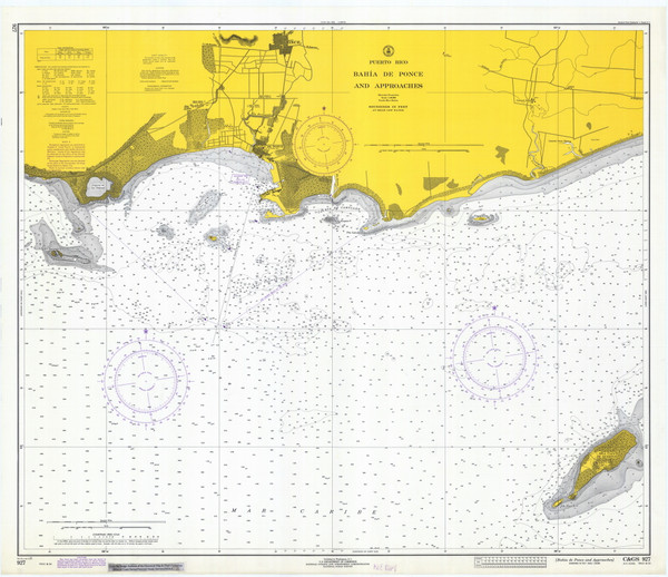 Bahia de Ponce and Approaches 1971 - Old Map Nautical Chart AC Harbors 927 - Puerto Rico & Virgin Islands