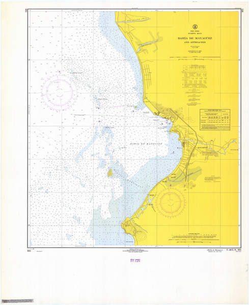 Bahia de Mayaguez 1968B - Old Map Nautical Chart AC Harbors 931 - Puerto Rico & Virgin Islands