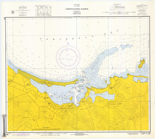 Christiansted Harbor 1971 - Old Map Nautical Chart AC Harbors 935 - Puerto Rico & Virgin Islands