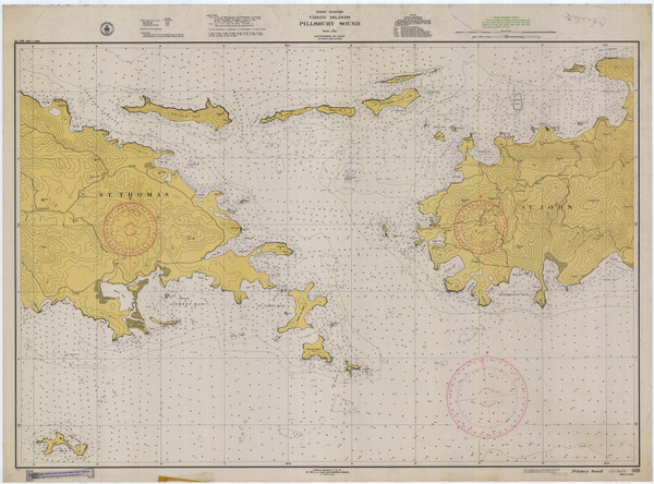Pillsbury Sound 1941 - Old Map Nautical Chart AC Harbors 938 - Puerto Rico & Virgin Islands Pillsbury Sound 1941 - Old Map Nautical Chart AC Harbors 938 - Puerto Rico & Virgin Islands